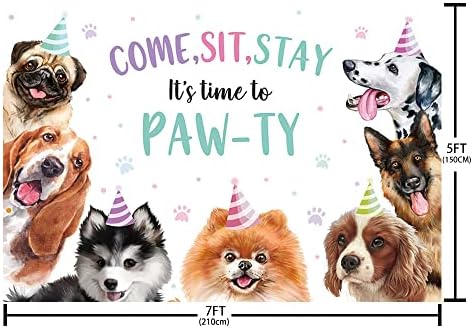 MEHOFOND 7x5ft Puppy Dog Birthday Party Decorations Backdrop