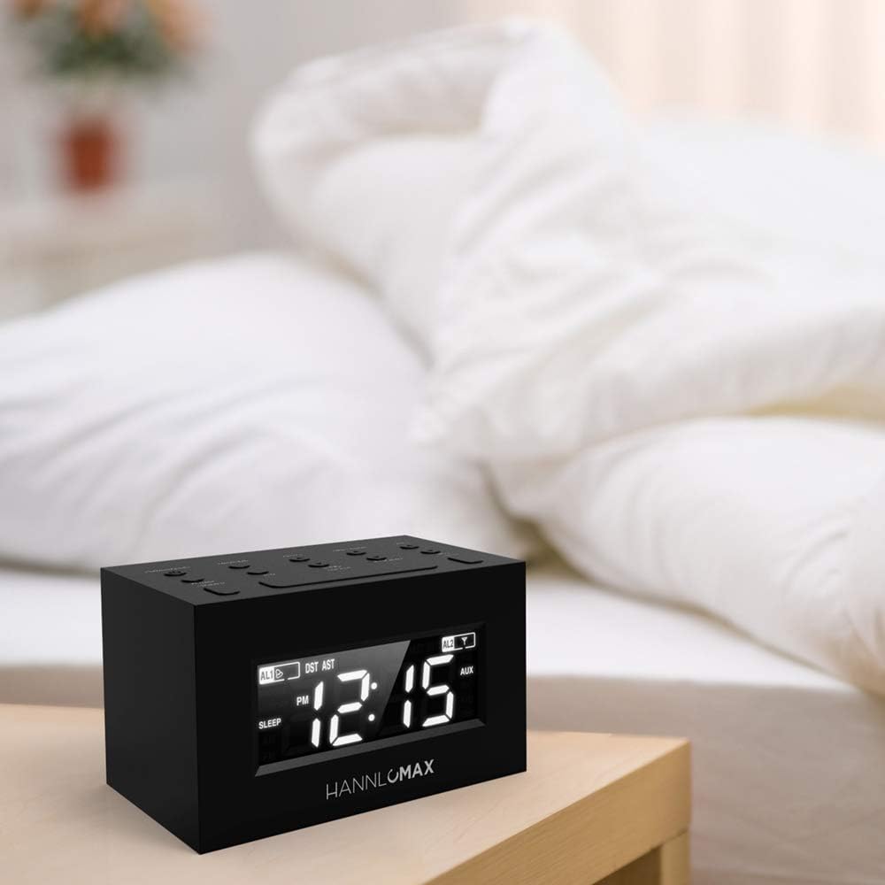 HANNLOMAX HX-111CR Dual Alarm Clock Radio with LED Display