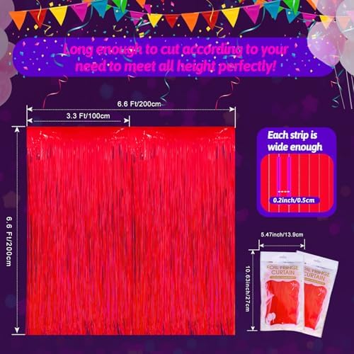 Glow in the Dark Neon Party Decor Curtains 2 Pack