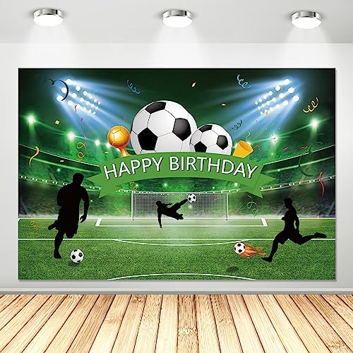 Soccer Birthday Party Backdrop Banner 5x3ft