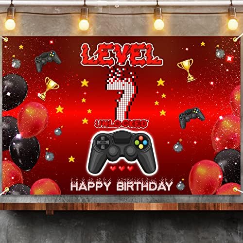Level 4 Backdrop Banner for 7th Birthday Party