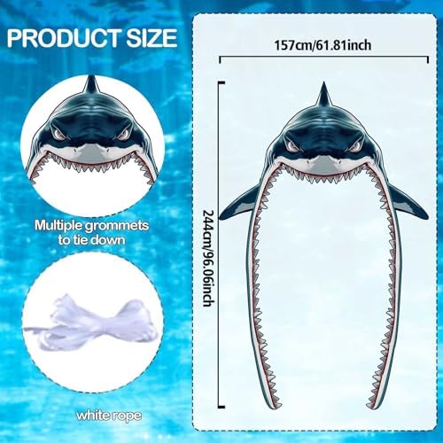 Ocean Theme Shark Party Decor Background Banner