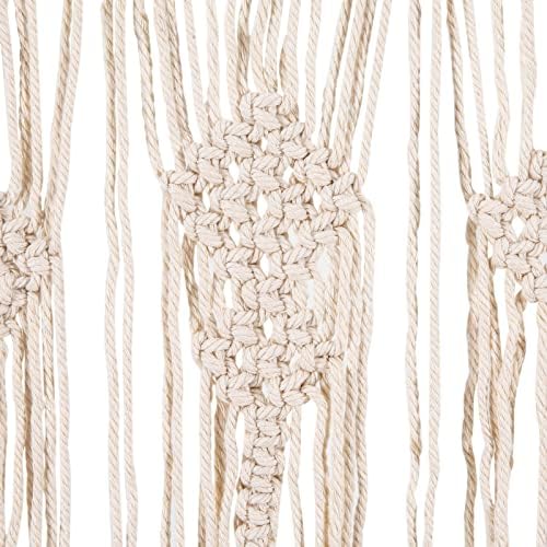 Macrame Door Curtains 2 Pcs Beige Tassel Boho Decor