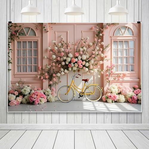 Leowefowa 12x8ft Spring Pink Flowers Backdrop