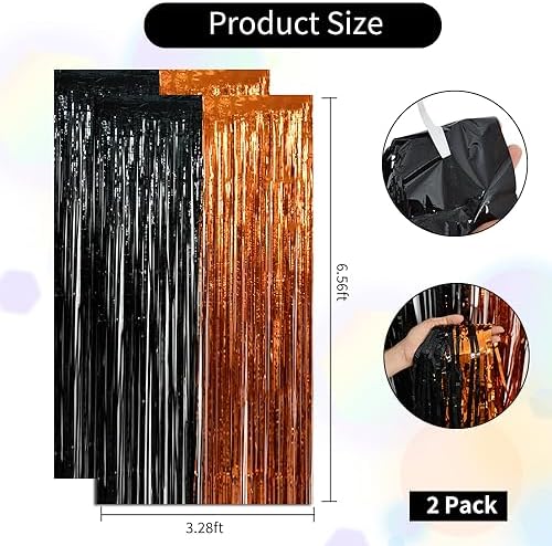 BEISHIDA 4 Pcs Orange and Black Party Streamers