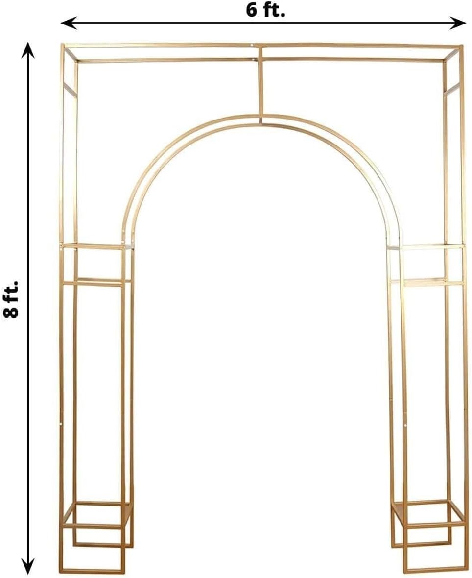 8 Feet Gold Metal Wedding Arch for Events