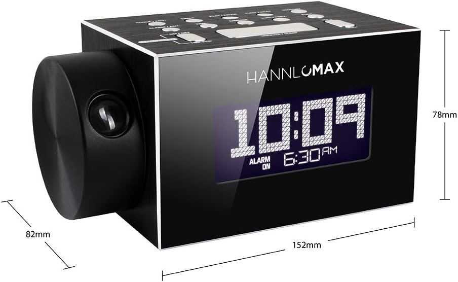 HANNLOMAX HX-108CR Clock Radio with Bluetooth and Projection Light