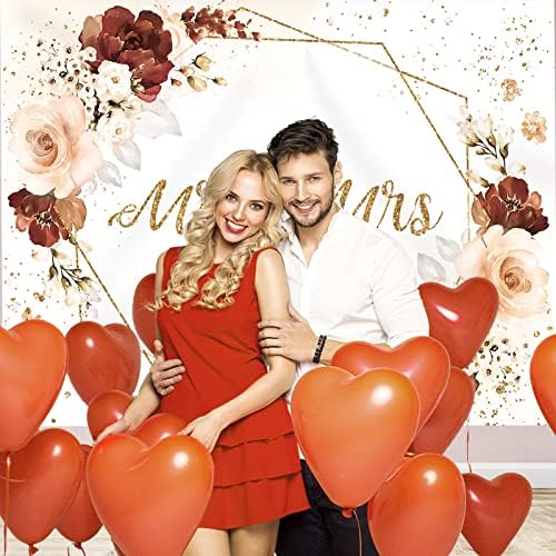 Mr Mrs Engagement Decor Backdrop 7x5ft Pink Floral Wedding