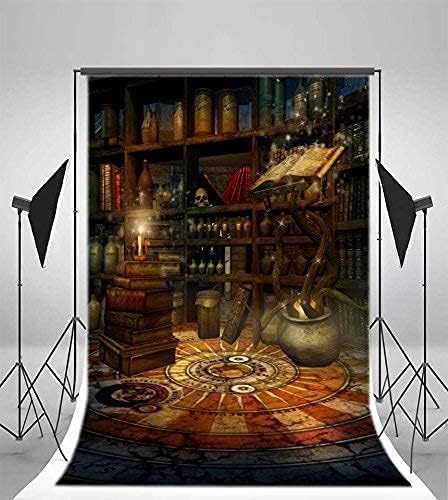 Laeacco 5x7FT Fantasy Room Magic School Halloween Horror Night Backdrop