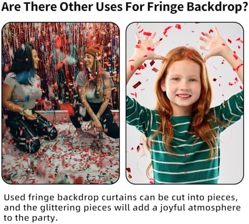 Red Tinsel Backdrop Birthday Decorations 2 Pack