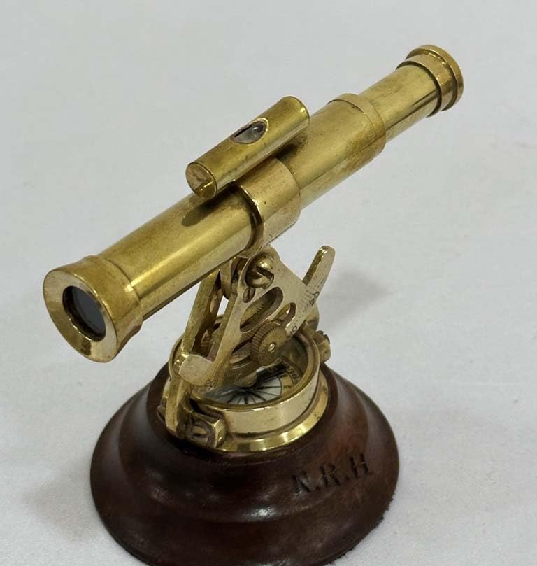 4 Inch Brass Alidade Telescope with Base Compass