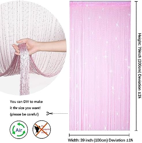 Hysenm 2 Pack Glitter String Curtains 39x79 Inch