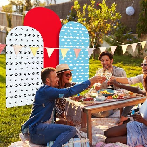 RimCereal Arch Backdrop Cover Set of 3 Red Dog Party Theme