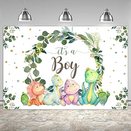 6x4ft Cartoon Dinosaur Baby Shower Backdrop