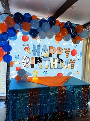 Blue Dog Theme Birthday Backdrop for Photo Booths