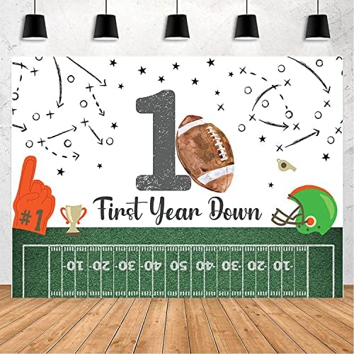Football First Birthday Backdrop 7x5ft Game Time Decor