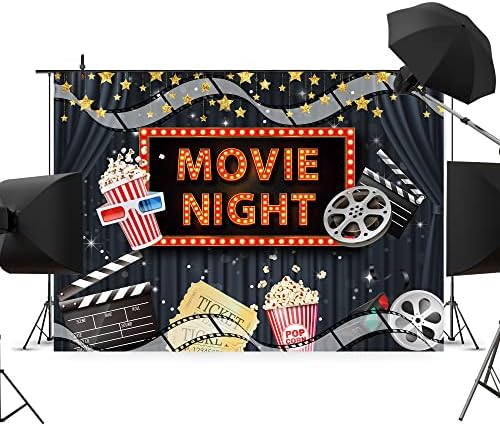 Movie Night Backdrop 7x5ft for Parties and Photo Booths