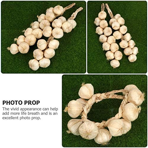 Yardwe Garlic Hanging String Decor 3pcs Photo Posing Prop