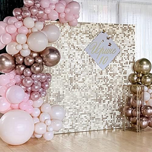 Shimmer Backdrop Light Gold Square 3ftx6ft for Events