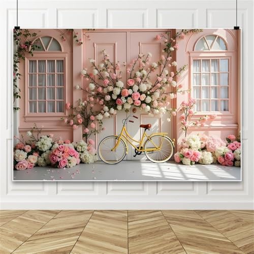 Leowefowa 12x8ft Spring Pink Flowers Backdrop