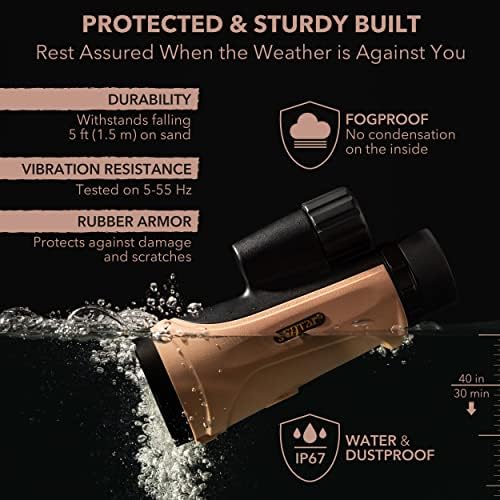 Scotar 12x50 Monocular Telescope with Waterproof and Fogproof Features