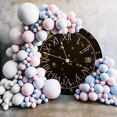 AOFOTO 65x65ft Round Countdown Clock Photo Backdrop with Gold Bokeh