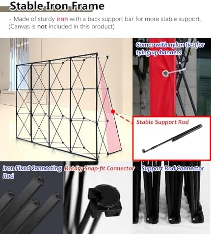 Portable Collapsible Tension Fabric Backdrop Frame Stand 23m x 38m