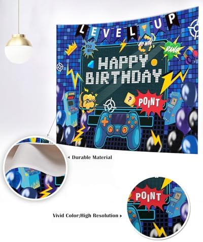 Mocsicka Gaming Birthday Photo Background 7x5ft