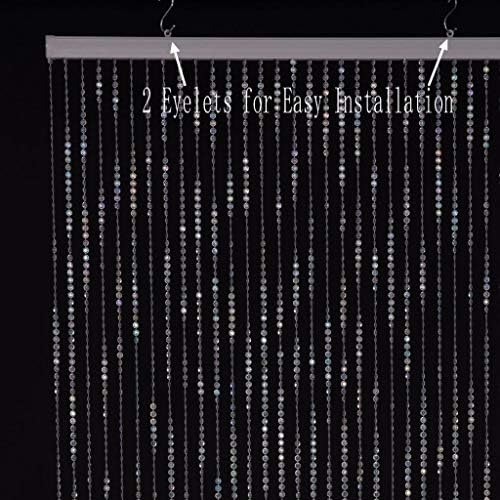 FlavorThings Iridescent Crystal Beaded Curtain 3ft x 6ft