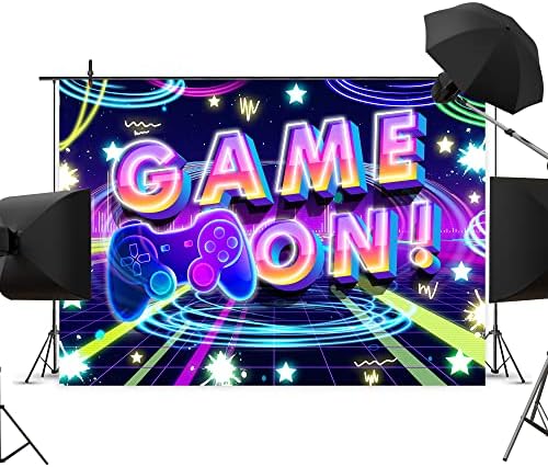 Neon Party Supplies Game On Backdrop for Kids