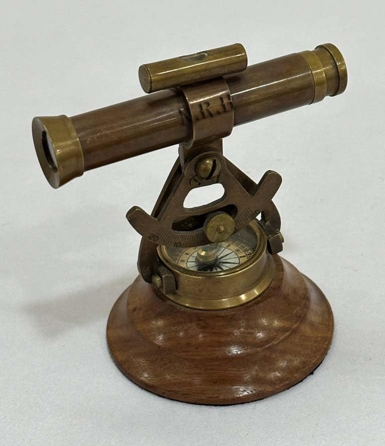 Brass Alidade Telescope 4 Inch with Compass