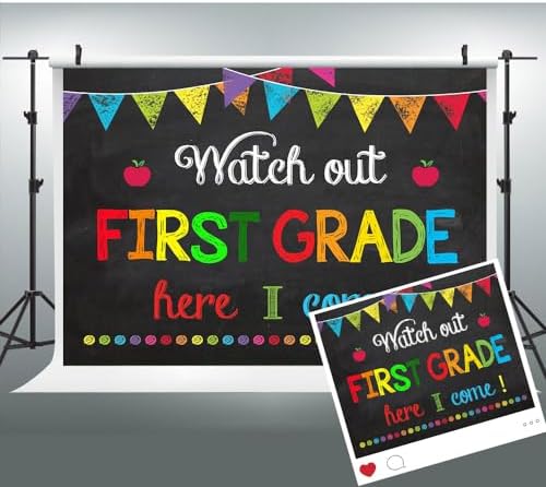 Back to School Backdrop for Kids 1st Grade Photo Booth Prop 7x5FT