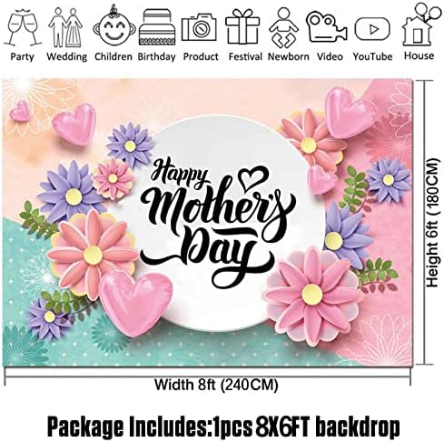 HQM 8x6FT Soft Polyester Floral Photo Background