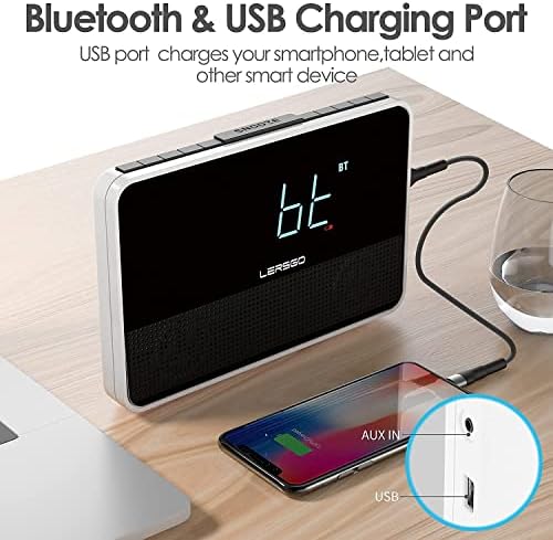 Bluetooth Alarm Clock Radio with HD Sound and Bass