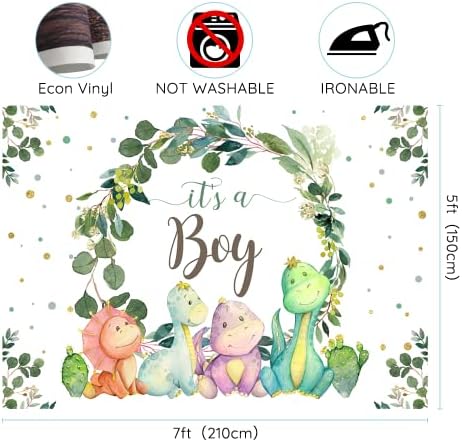 7x5ft Its a Boy Dinosaur Backdrop for Baby Shower and Kids Party
