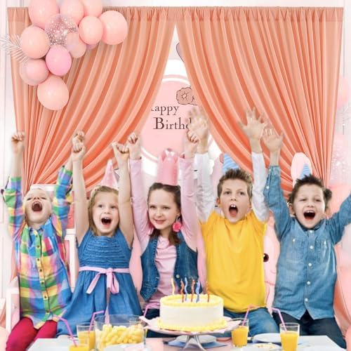 10 x 10 Feet Rose Gold Backdrop Curtains for Parties