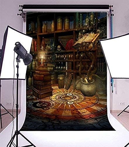 Laeacco 5x7FT Fantasy Room Magic School Halloween Horror Night Backdrop