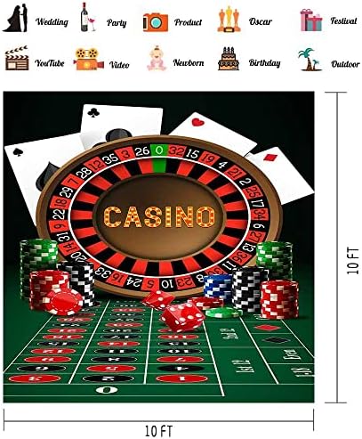 Casino Theme Backdrop 10x10ft Vinyl for Photography and Events