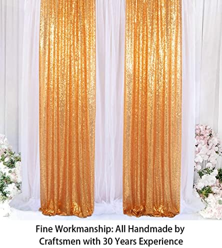 ShinyBeauty Sparkle Backdrop Curtain Gold 2 Panels Set