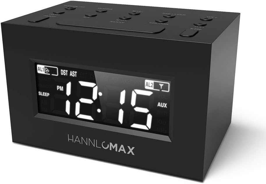 HANNLOMAX HX-111CR Dual Alarm Clock Radio with LED Display