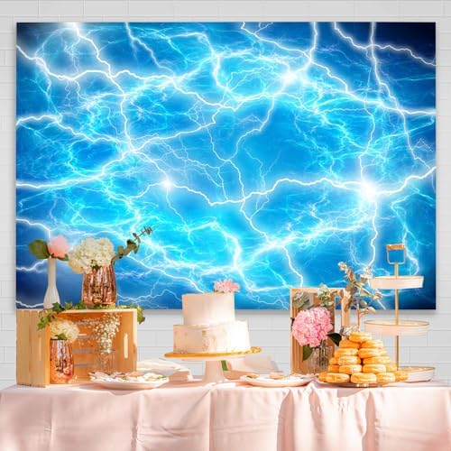 Lightning Sky Backdrop 7x5ft Blue Storm Background