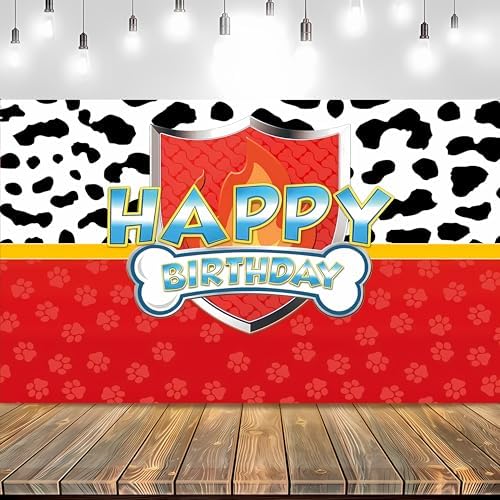 Red Dog Paw Photo Background for Studio and Parties
