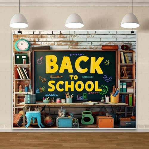 Back to School Backdrop 10x8ft Photo Studio Background for Parties