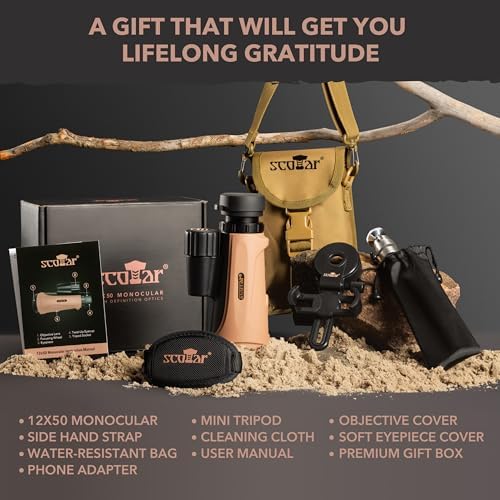 Scotar 12x50 Monocular Telescope with Waterproof and Fogproof Features