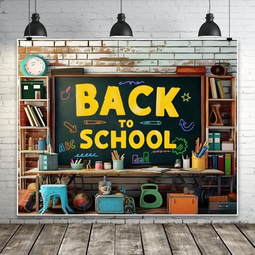 Back to School Backdrop 10x8ft Photo Studio Background for Parties