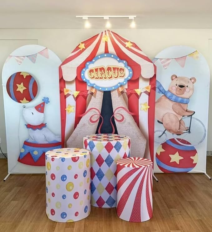Nivius Photo Circus Birthday Cylinder Covers Set of 3