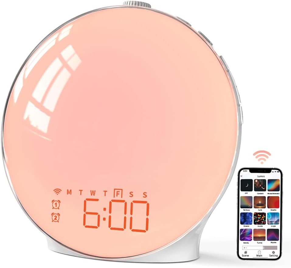 MOMILLA Sunrise Alarm Clock with Alexa Compatibility and Dual Alarms