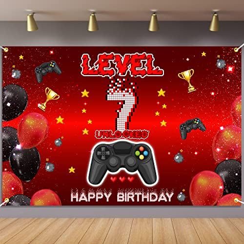 Level 4 Backdrop Banner for 7th Birthday Party