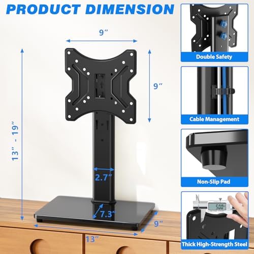 Rfiver Universal Swivel TV Stand for 23-43 Inch Flat Screens