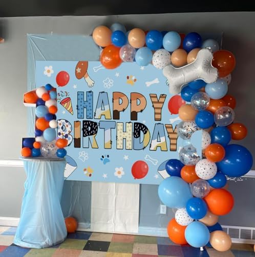 Blue Dog Theme Birthday Backdrop for Photo Booths